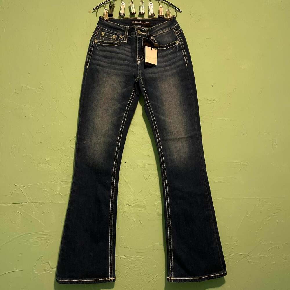 Stella in Dreams Mid-Rise Butterfly Wing Bootcut Jeans